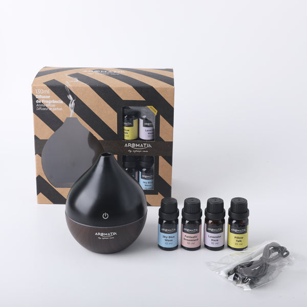 Aroma Aromatherapy Diffuser Essential Oil Ultrasonic Air Humidifier Purifier Gift Set