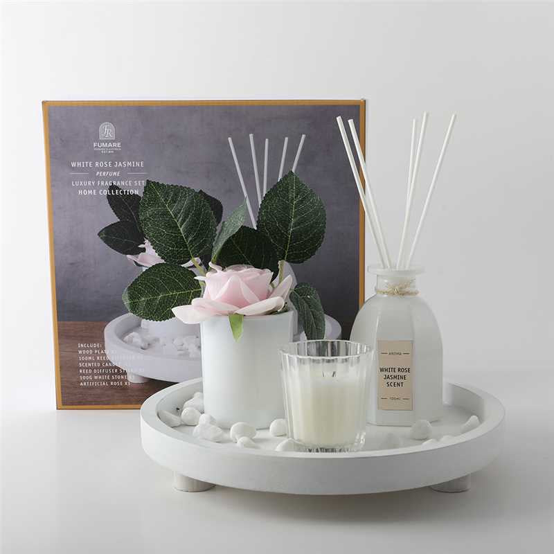 Fumare Scented Diffuser & Candle White Rose Jasmine Gift Set