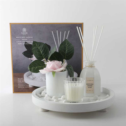 Fumare Scented Diffuser & Candle White Rose Jasmine Gift Set