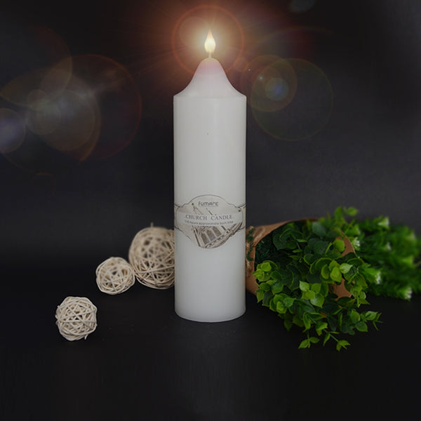 Bundle 6 x White Church Pillar Candle No Scent