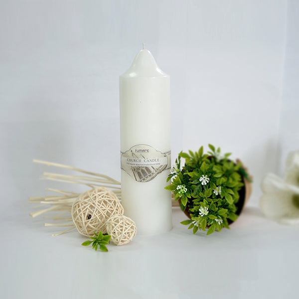 Bundle 6 x White Church Pillar Candle No Scent