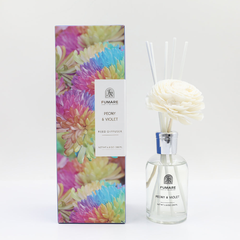 NEW FUMARE 200ML CERAMICS REED DIFFUSER WITH FLOWER TRIPLE STRENGTH 35% ESSENTIAL OIL