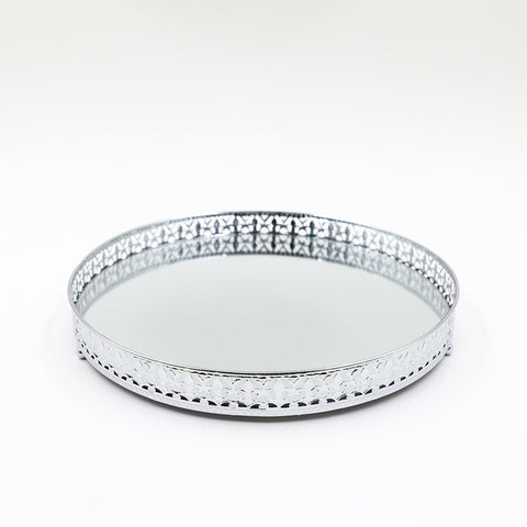 Round Metal Glass Plate