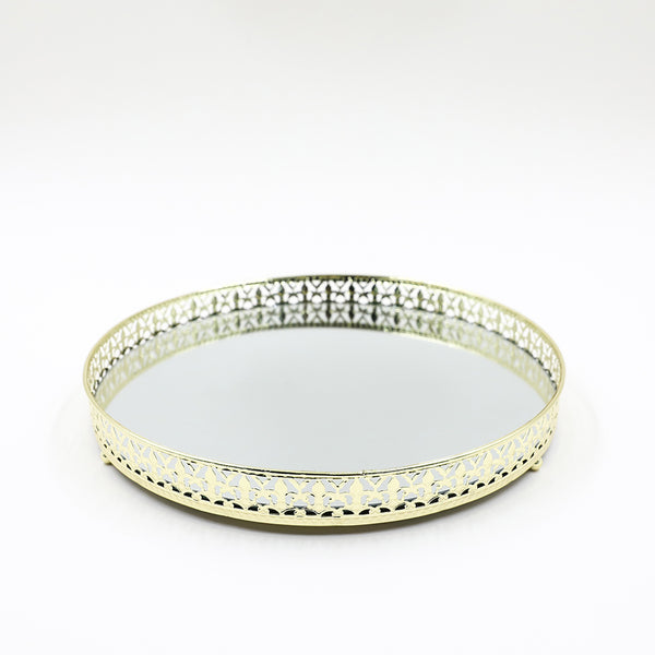 Round Metal Glass Plate