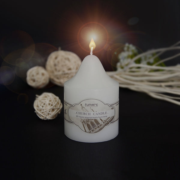 Bundle 6 x White Church Pillar Candle No Scent