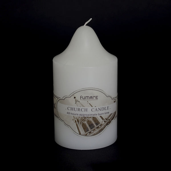 Bundle 6 x White Church Pillar Candle No Scent