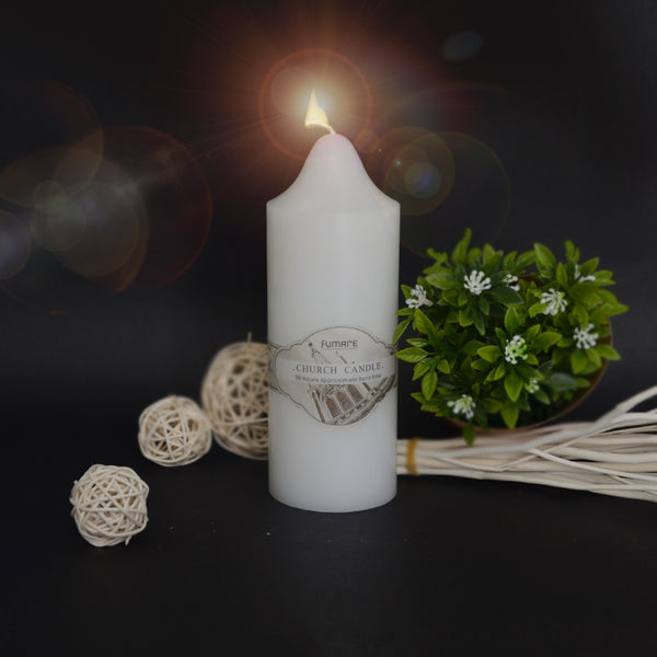 Bundle 6 x White Church Pillar Candle No Scent