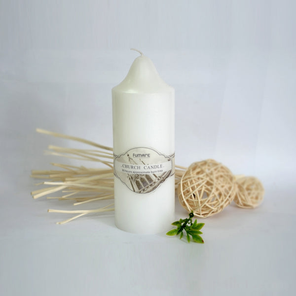 Bundle 6 x White Church Pillar Candle No Scent