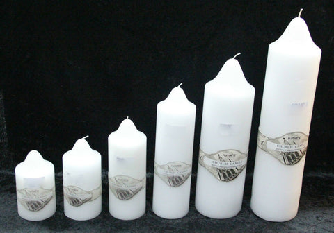 Bundle 6 x White Church Pillar Candle No Scent